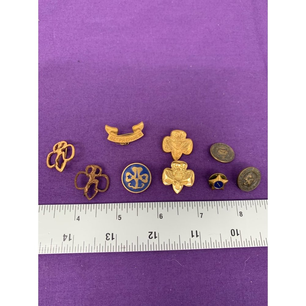 Boy Scouts of America Pin Set Nine Pins Assorted Condition